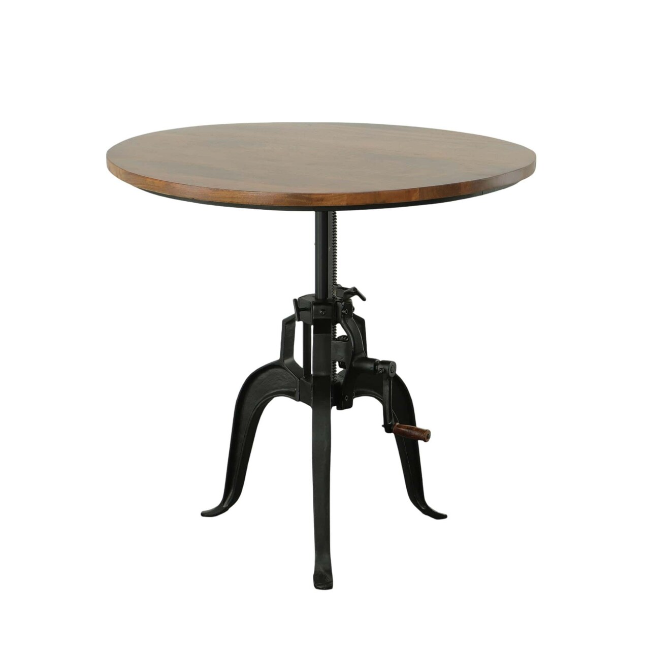 Contemporary Home Living Adjustable Crank Table - 36" - Chestnut Brown and Black